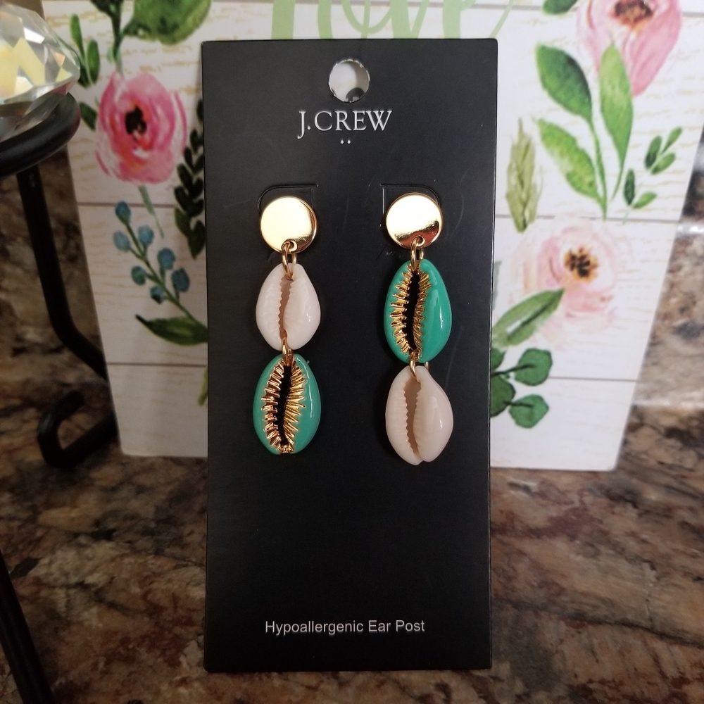 J.Crew Shell Drop Earrings - Picture 2 of 5